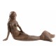 12" Rustic Cast  Iron Resting Mermaid Figurine